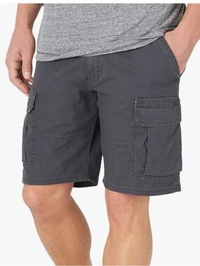 Wrangler Authentics Men's Classic Cargo Stretch Shorts in a gray color. Size 33
